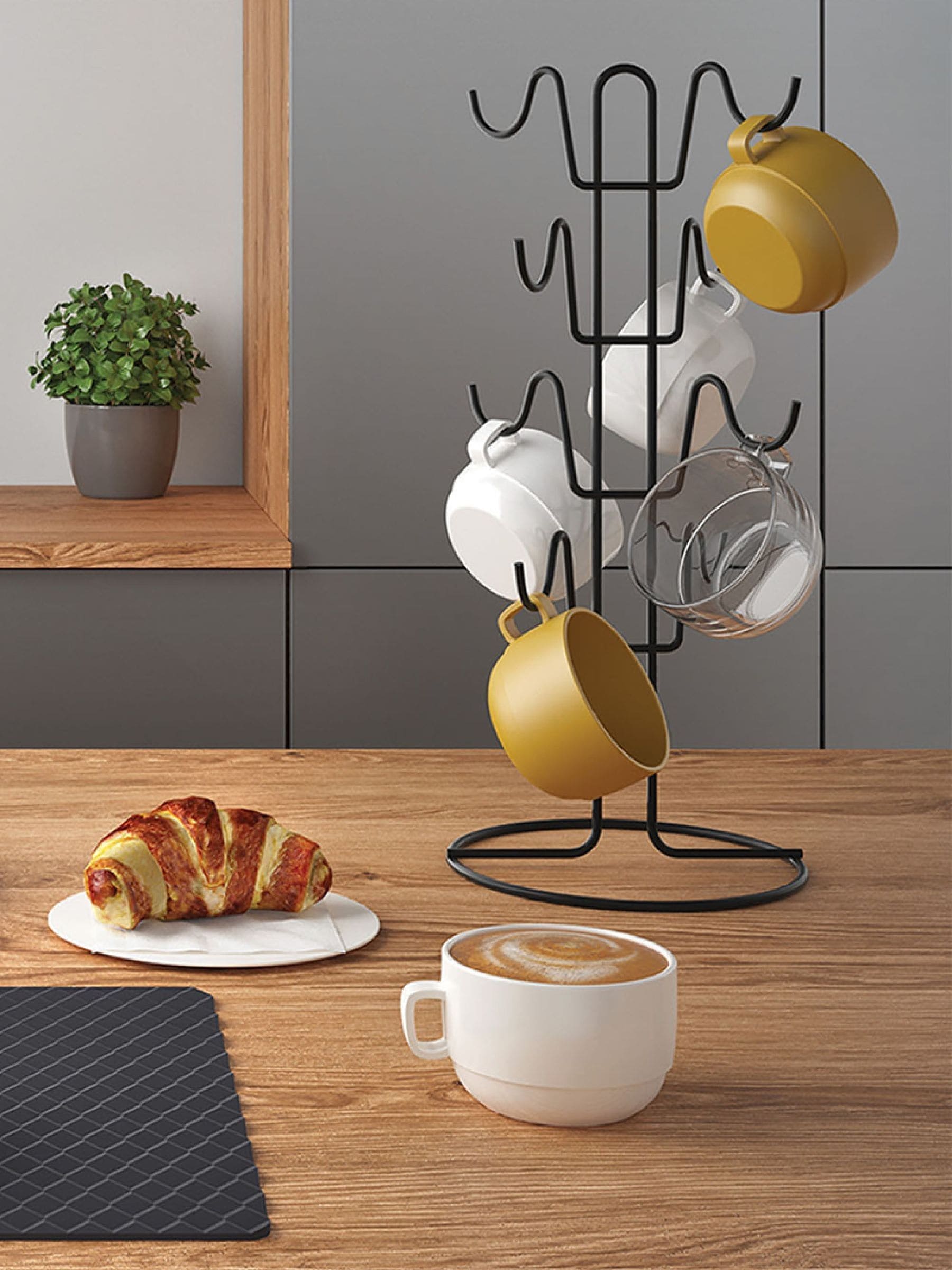 Metaltex Mug Tree Countertop Coffee Cup Holder - Lava Collection - Image 3