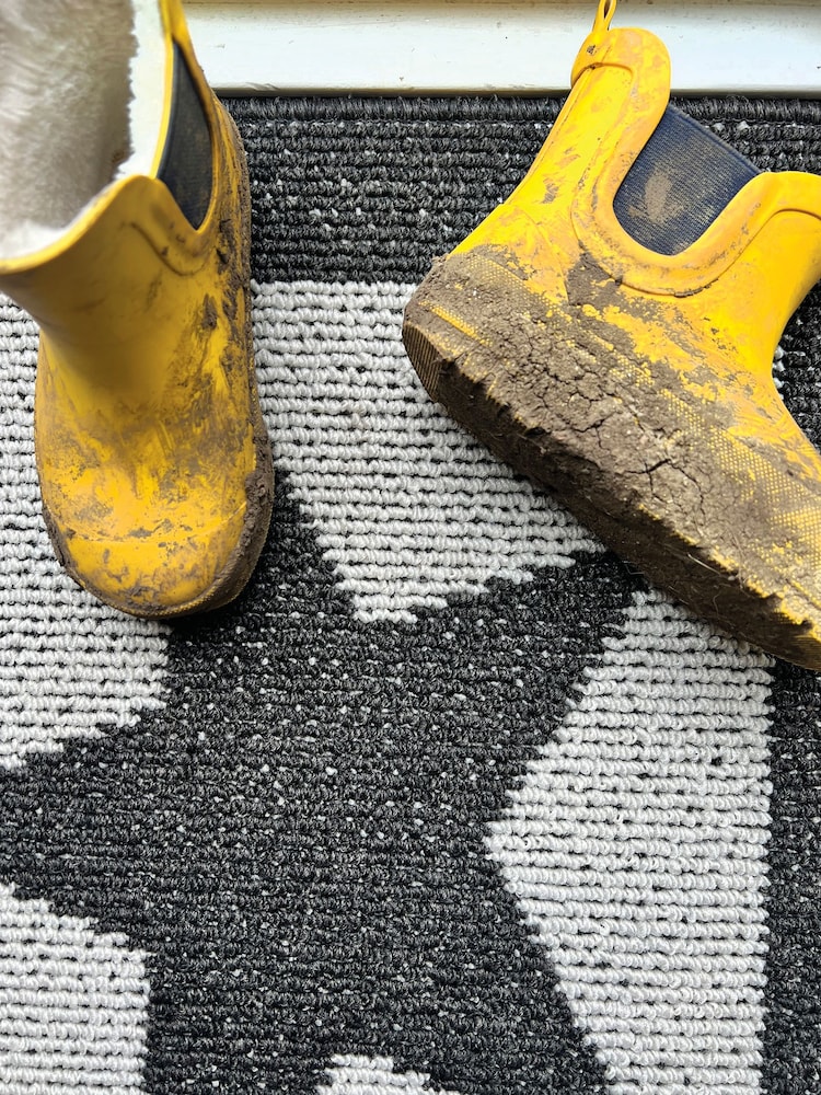 My Mat Charcoal Grey Utility Star Washable Non Slip Doormat - Image 1 of 5