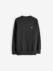 Lyle & Scott Black Boys Crew Neck Knitted 100% Cotton Jumper - Image 1 of 4