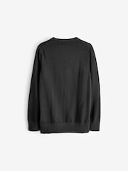 Lyle & Scott Black Boys Crew Neck Knitted 100% Cotton Jumper - Image 2 of 4