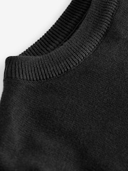 Lyle & Scott Black Boys Crew Neck Knitted 100% Cotton Jumper - Image 3 of 4