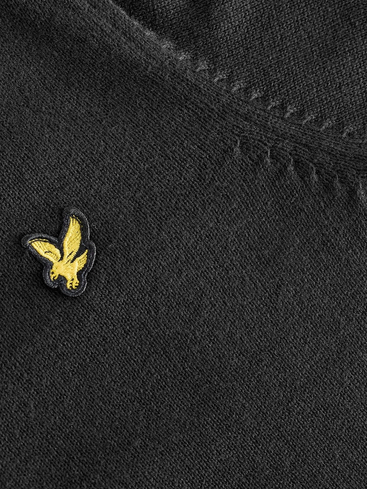 Lyle & Scott Black Boys Crew Neck Knitted 100% Cotton Jumper - Image 4 of 4