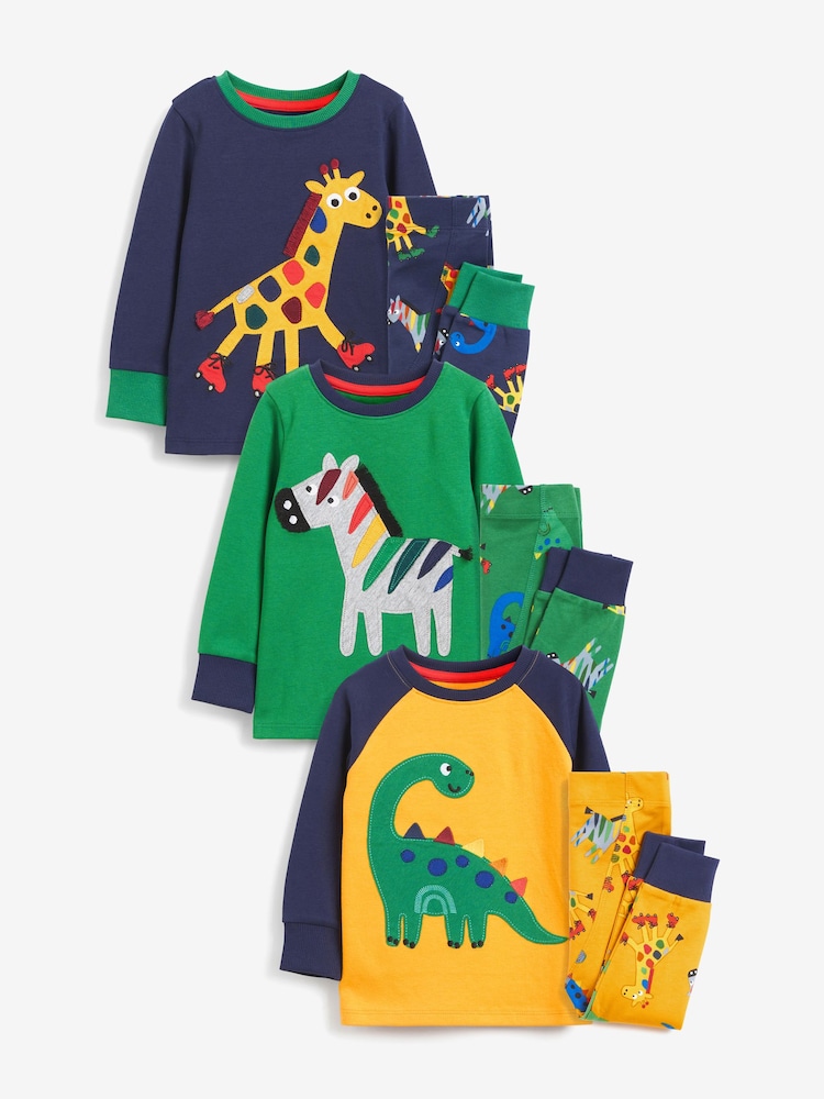 Modra/zelena/rumena z živalskimi motivi - Pižama Snuggle 3 Pack (9mths-8yrs) - Slika 1 iz 18 Modra/zelena/rumena z živalskimi motivi - Pižama Snuggle 3 Pack (9mths-8yrs) - Slika 1 iz 18