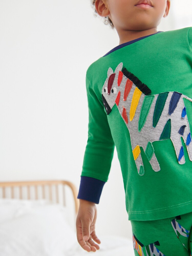 Bleu/vert/jaune imprimé animaux - Pyjama Snuggle 3 Pack (9mths-8yrs) - Image 5 of 18