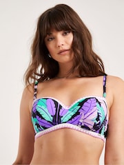 Figleaves Frida Purple Underwired Bandeau Bikini Top - Image 1 of 4