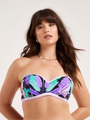 Figleaves Frida Purple Underwired Bandeau Bikini Top - Image 3 of 4