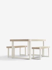 White Jefferson Solid Wood Pine 4 Seater Dining Table and Bench Set - Image 6 of 7