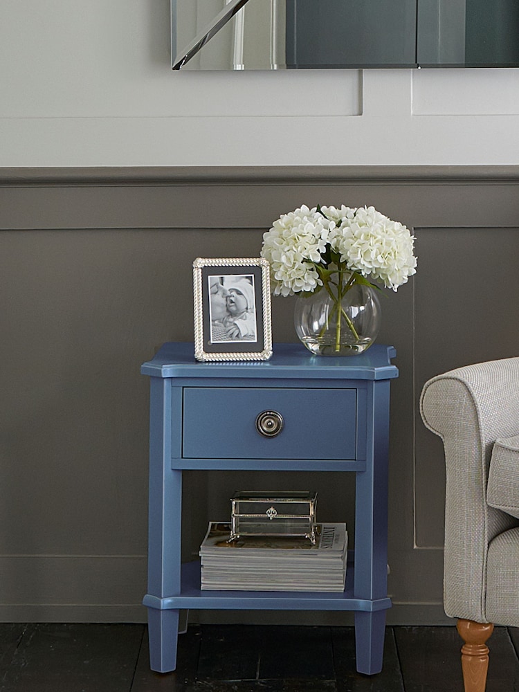 Laura Ashley Dusky Seaspray Henshaw 1 Drawer Side Table - Image 1 of 5