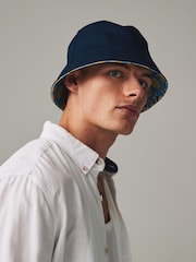 Navy Blue/Pineapple Print Reversible Bucket 100% Cotton Hats 2 Pack - Image 3 of 11