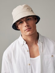 Navy Blue/Pineapple Print Reversible Bucket 100% Cotton Hats 2 Pack - Image 5 of 11