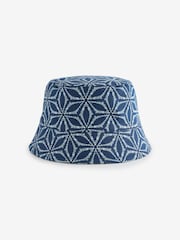 Navy Blue/Pineapple Print Reversible Bucket 100% Cotton Hats 2 Pack - Image 8 of 11