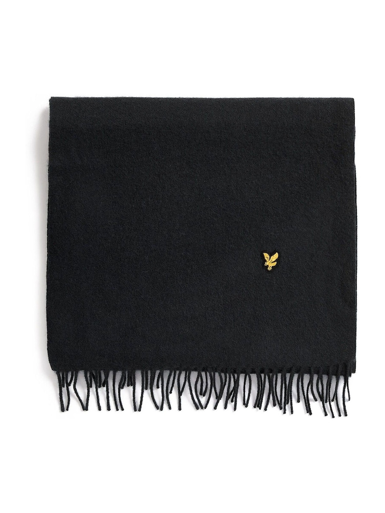 Lyle & Scott Black Plain Lambswool Scarf - Image 1 of 2