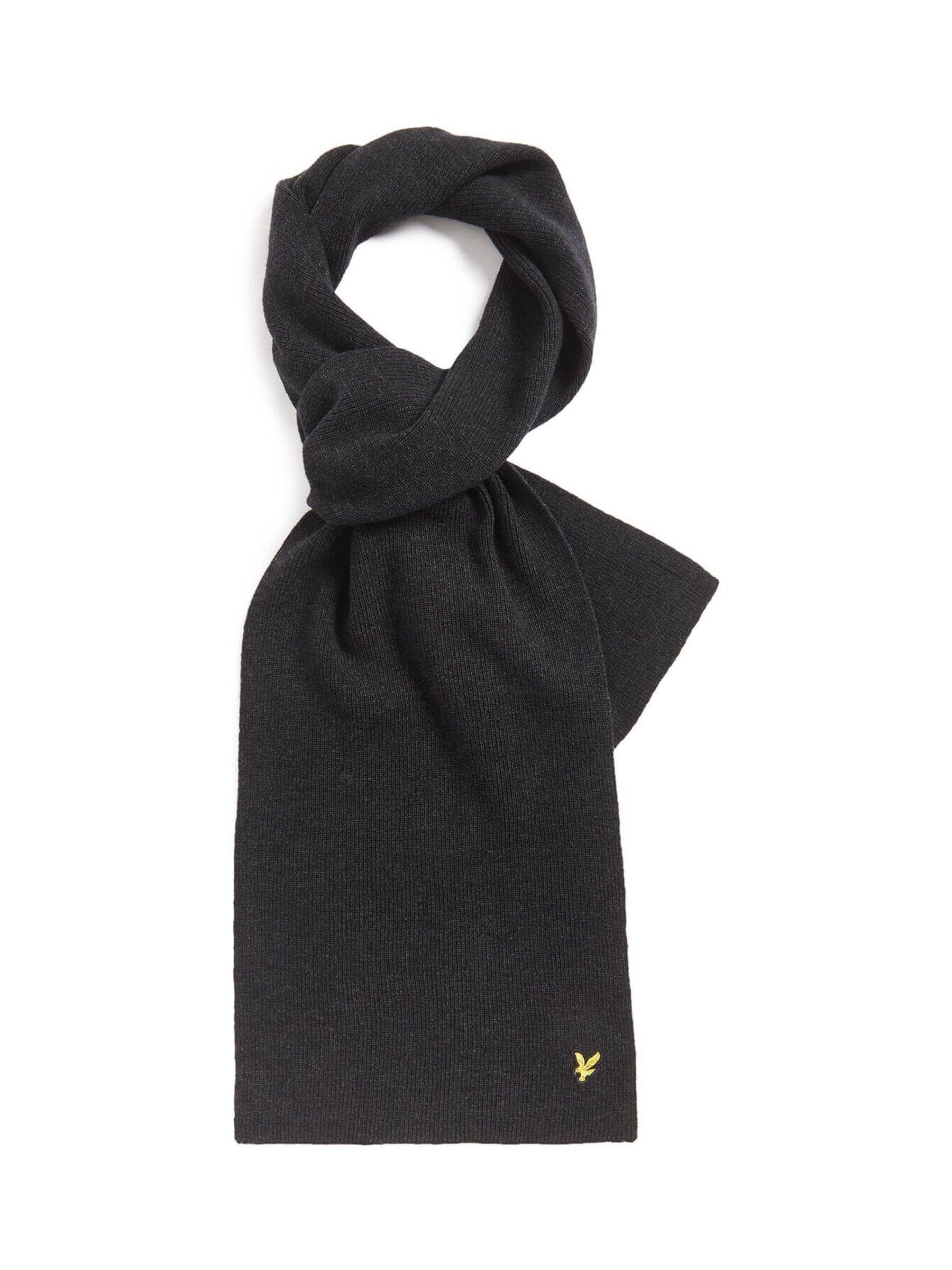 Lyle & Scott Luxurious Wool Blend Scarf - Male - Winter Scarves - Black - One Size - Accessories - Image 3