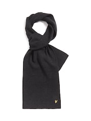 Lyle & Scott Black Lambswool Ribbed Scarf - Image 1 of 3