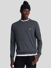 Темно-серый - Lyle & Scott Хлопок Меринос круглый вырез джемпер - Изображение 1 5