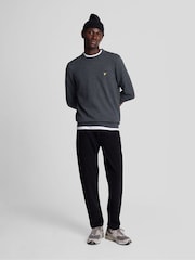 Темно-серый - Lyle & Scott Хлопок Меринос круглый вырез джемпер - Изображение 2 5