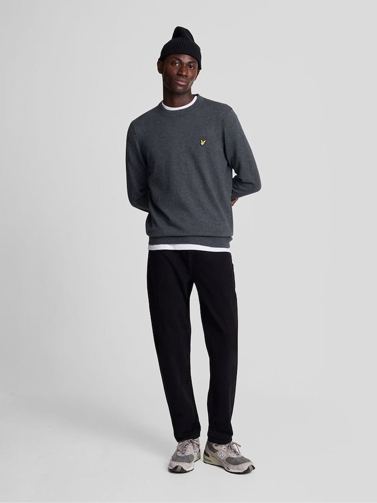 Темно-серый - Lyle & Scott Хлопок Меринос круглый вырез джемпер - Изображение 2 5 Темно-серый - Lyle & Scott Хлопок Меринос круглый вырез джемпер - Изображение 2 5