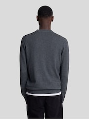 Темно-серый - Lyle & Scott Хлопок Меринос круглый вырез джемпер - Изображение 3 5