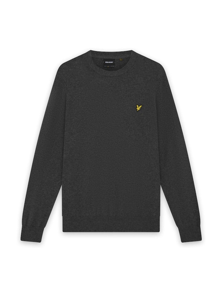 Темно-серый - Lyle & Scott Хлопок Меринос круглый вырез джемпер - Изображение 5 5 Темно-серый - Lyle & Scott Хлопок Меринос круглый вырез джемпер - Изображение 5 5