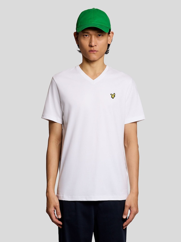 Lyle & Scott White V-Neck T-Shirt - Image 1 of 5 Lyle & Scott White V-Neck T-Shirt - Image 1 of 5