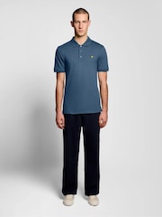 Albastru - Tricou polo simplu Lyle & Scott - Imaginea 4 din 5