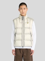 Lyle & Scott Cream Translucent Puffer Gilet - Image 1 of 6