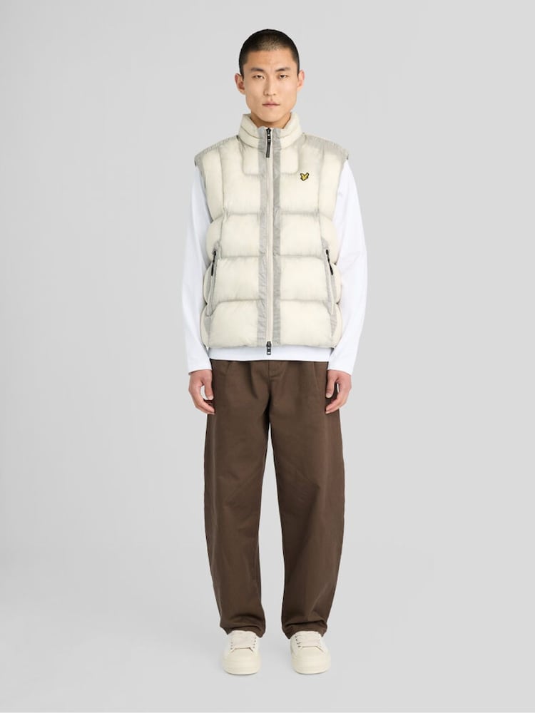 Lyle & Scott Cream Translucent Puffer Gilet - Image 2 of 6
