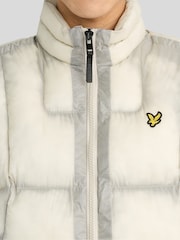 Lyle & Scott Cream Translucent Puffer Gilet - Image 3 of 6
