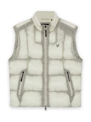 Lyle & Scott Cream Translucent Puffer Gilet - Image 5 of 6