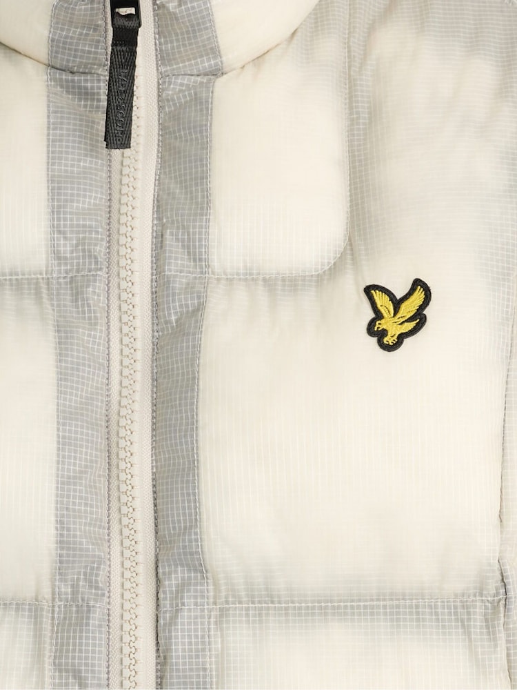Lyle & Scott Cream Translucent Puffer Gilet - Image 6 of 6