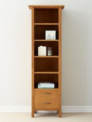 Laura Ashley Oak Milton 2 Drawer Single Bookcase - Image 1 of 5
