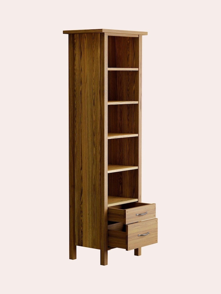 Laura Ashley Oak Milton 2 Drawer Single Bookcase - Image 5 of 5
