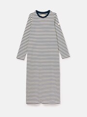Joules Cleo Navy& White Striped Long Sleeve Jersey Midi Dress - Image 6 of 6