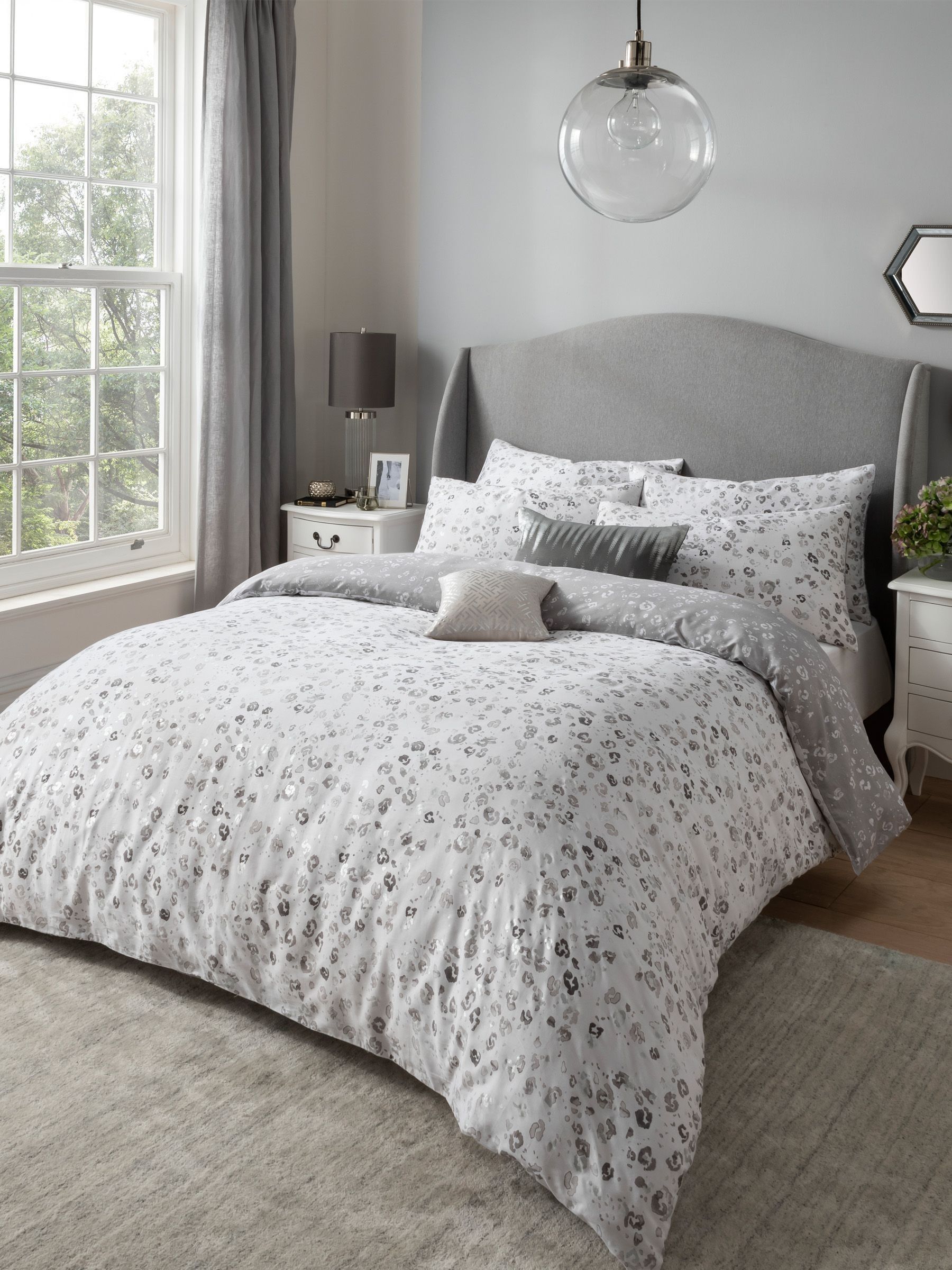 Buy Sam Faiers Silver Delilah Animal Print 100 Cotton Duvet Cover and Pillowcase Set from Next Luxembourg