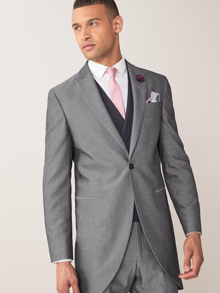 Grey Slim Morning Suit Jacket - Image 1 of 6