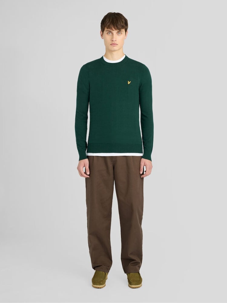 Зеленый - Lyle & Scott Хлопок Меринос круглый вырез джемпер - Изображение 2 6 Зеленый - Lyle & Scott Хлопок Меринос круглый вырез джемпер - Изображение 2 6