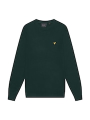 Зеленый - Lyle & Scott Хлопок Меринос круглый вырез джемпер - Изображение 5 6