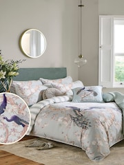 Laura Ashley Duck Egg Blue Belvedere 100% Cotton Sateen Duvet Cover and Pillowcase Set - Image 1 of 3