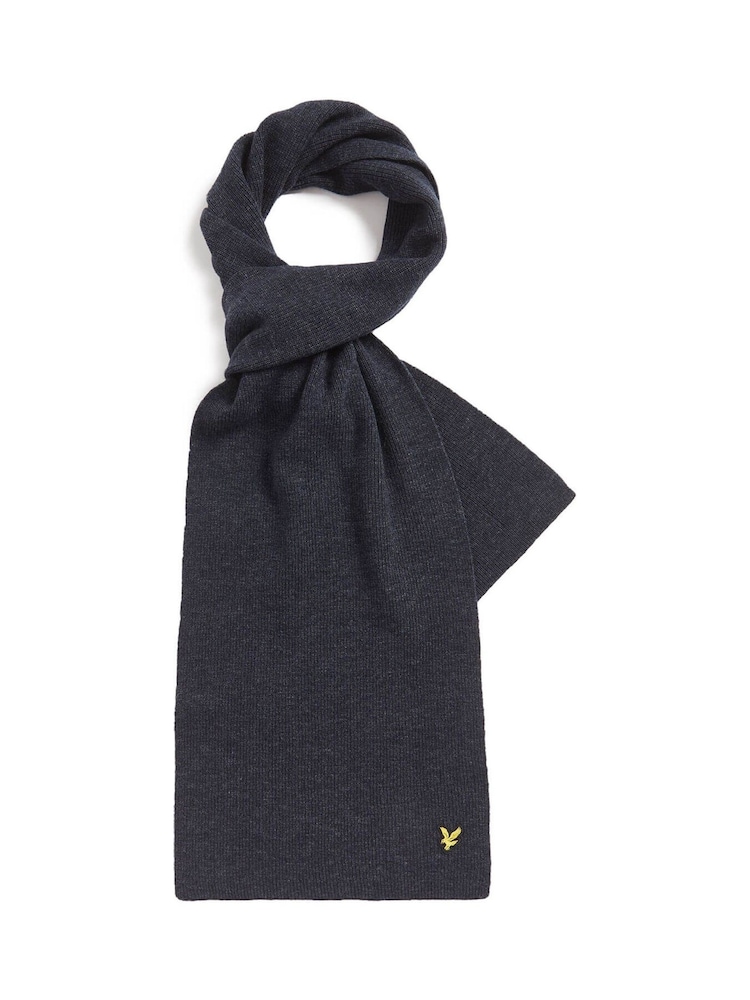 Lyle & Scott Light Blue Lambswool Ribbed Scarf - Image 1 of 2