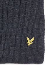 Lyle & Scott Light Blue Lambswool Ribbed Scarf - Image 2 of 2