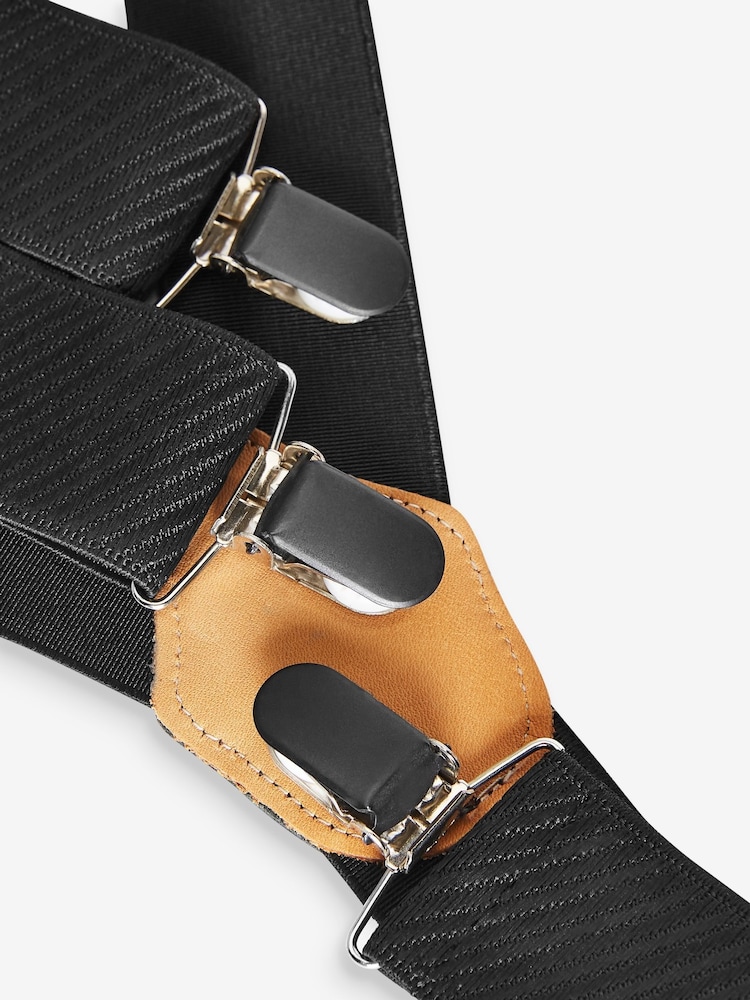 Black Wide Braces and Bow Tie Set - Image 3 of 5