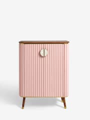 Clarke & Clarke Ribbed Pink Mango Wood Calisto Drinks Cabinet - Image 5 of 8