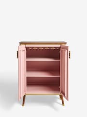 Clarke & Clarke Ribbed Pink Mango Wood Calisto Drinks Cabinet - Image 6 of 8
