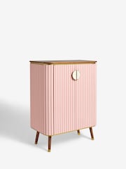 Clarke & Clarke Ribbed Pink Mango Wood Calisto Drinks Cabinet - Image 7 of 8
