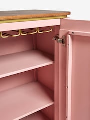 Clarke & Clarke Ribbed Pink Mango Wood Calisto Drinks Cabinet - Image 8 of 8