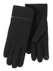 Totes Black Isotoner Ladies Thermal Smartouch Winter Gloves With Piping Detail - Image 2 of 2