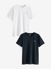 GANT White Boys Shield Logo Neck 100% Cotton T-Shirts 2 Pack - Image 2 of 4