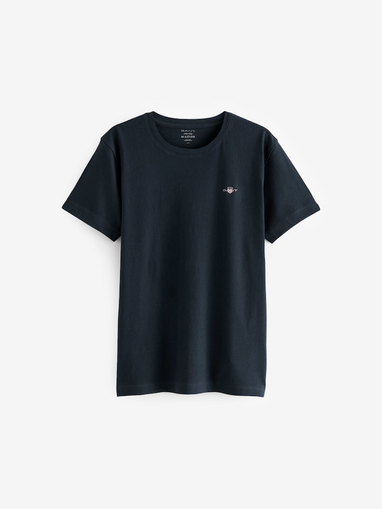 GANT White Boys Shield Logo Neck 100% Cotton T-Shirts 2 Pack - Image 4 of 4
