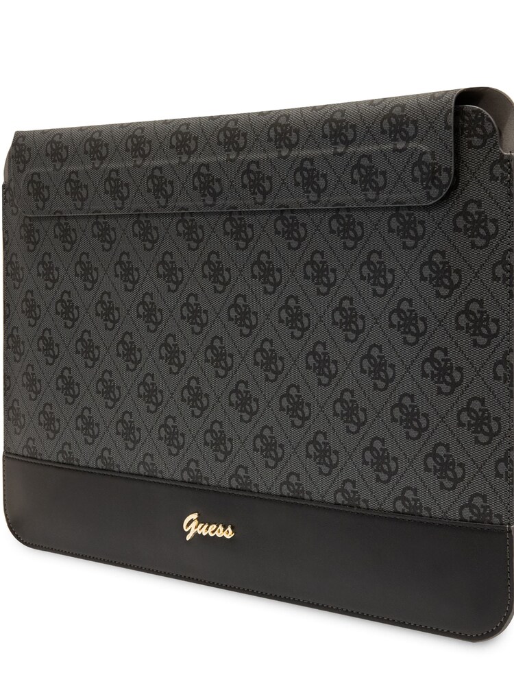 Guess 13"/14" Device Computer Sleeve Pu 4G Smooth Pu Stripe Black Bag and Metal Logo Script - Image 1 of 4