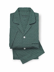 Savile Row Company Green Cotton Paisley Revere Collar Pyjamas Set - Image 1 of 2